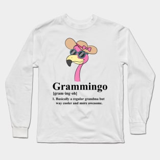 Womens Grammingo Regular Grandma But Way Cooler Awesome Flamingo Long Sleeve T-Shirt